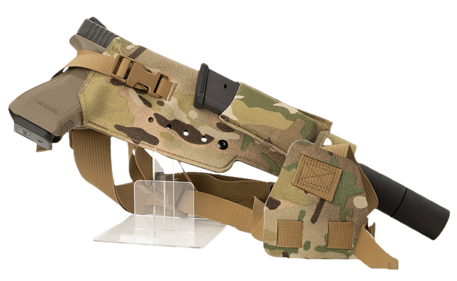 Cole-tac VWX107 Varmint Wrangler XL Pistol Holder Chest Multi-Cam Right Hand
