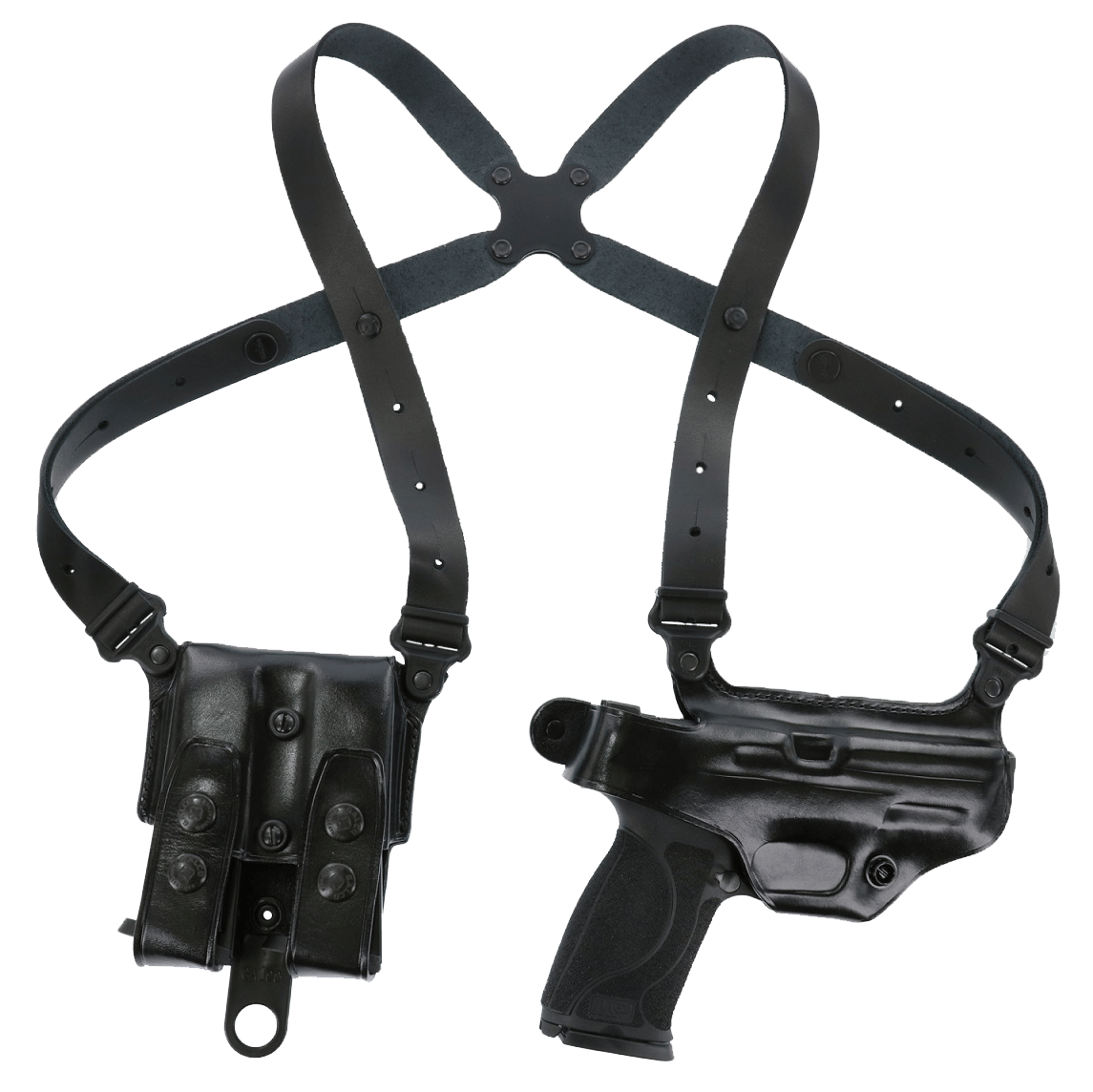 Galco MCII652B Miami Classic II Shoulder System Size Fits Chest Up To 56" Black Leather Harness Compatible w/S&W M&P Shield/Glock 43/43X Right Hand
