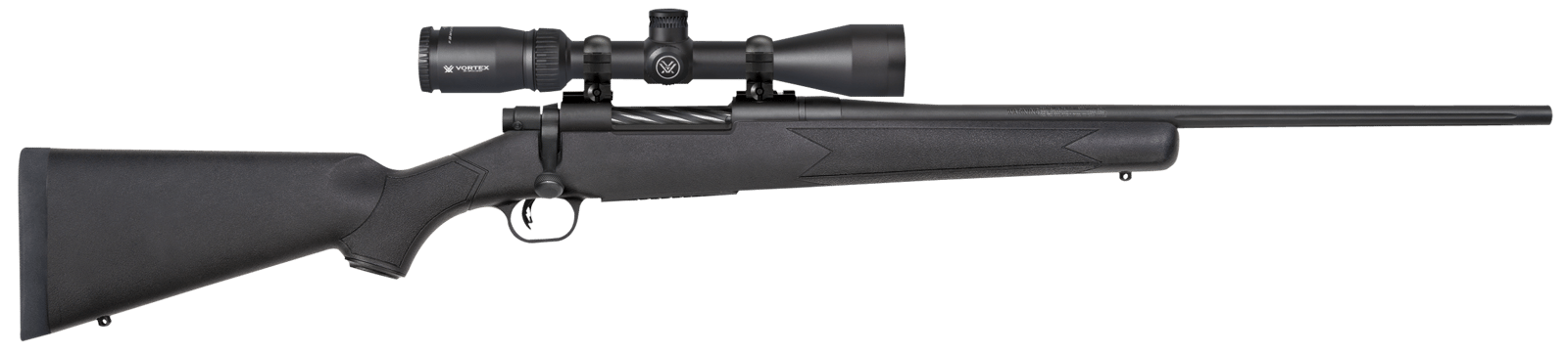 Mossberg 27934 Patriot 270 Win Caliber with 5+1 Capacity, 22" Fluted Barrel, Matte Blued Metal Finish & Black Synthetic Stokc Right Hand (Full Size) Includes Vortex Crossfire II 3-9x40mm Scope