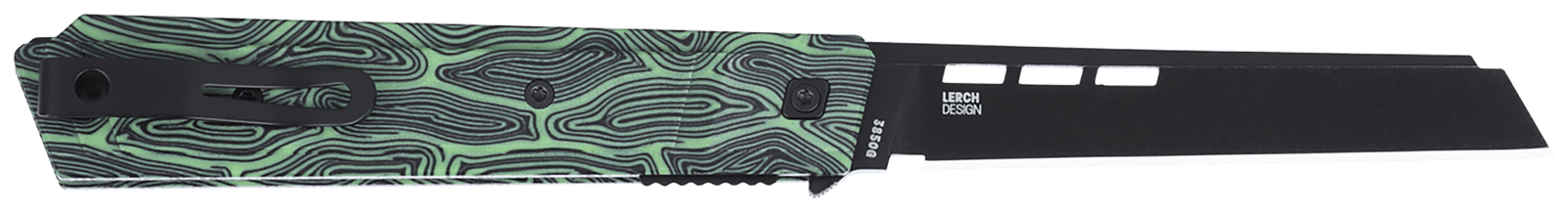CRKT 3850G Zephyr EDC 3.22" Folding Sheepsfoot Plain Black TiNi 14C28N Steel Blade, Marbled Black/Green G10 Handle