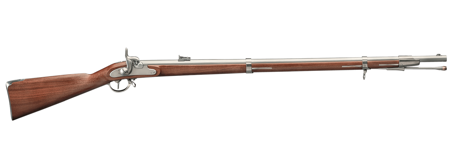 Taylors & Company 210035 1854 Lorenz Infantry II Pedersoli 54 Cal Percussion 37" White Steel Round Barrel & Receiver, Fixed Walnut Stock, Musket Cap Percussion, Right Hand