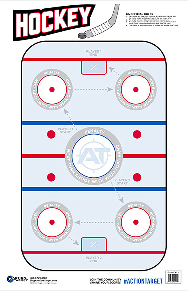 Action Target GSHOCKEY100 Entertainment Hockey Paper Hanging 23" x 35" Blue/White 100 Per Box