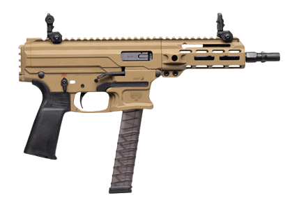 Panzer Arms PAARP9PCCCT ARP9 9mm Luger 33+1 6.50" Black Barrel, Coyote Tan Aluminum Receiver w/Picatinny Rail, Rear Picatinny Rail, Black Polymer Grip, Ambidextrous