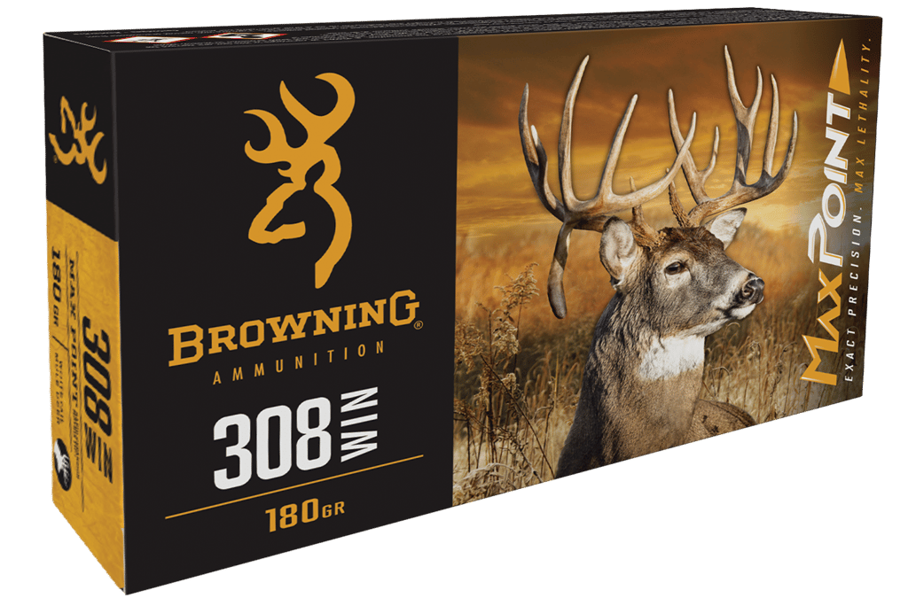 Browning Ammo B192103082 Max Point 308Win 168gr 20 Per Box/10 Case