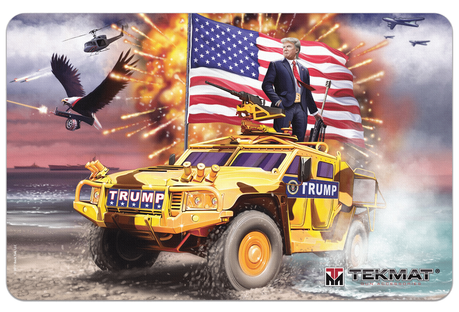 TekMat TEKR17TRUMP Trump Cleaning Mat Multi-Color Rubber 11"x17" Trump Freedom Portrait