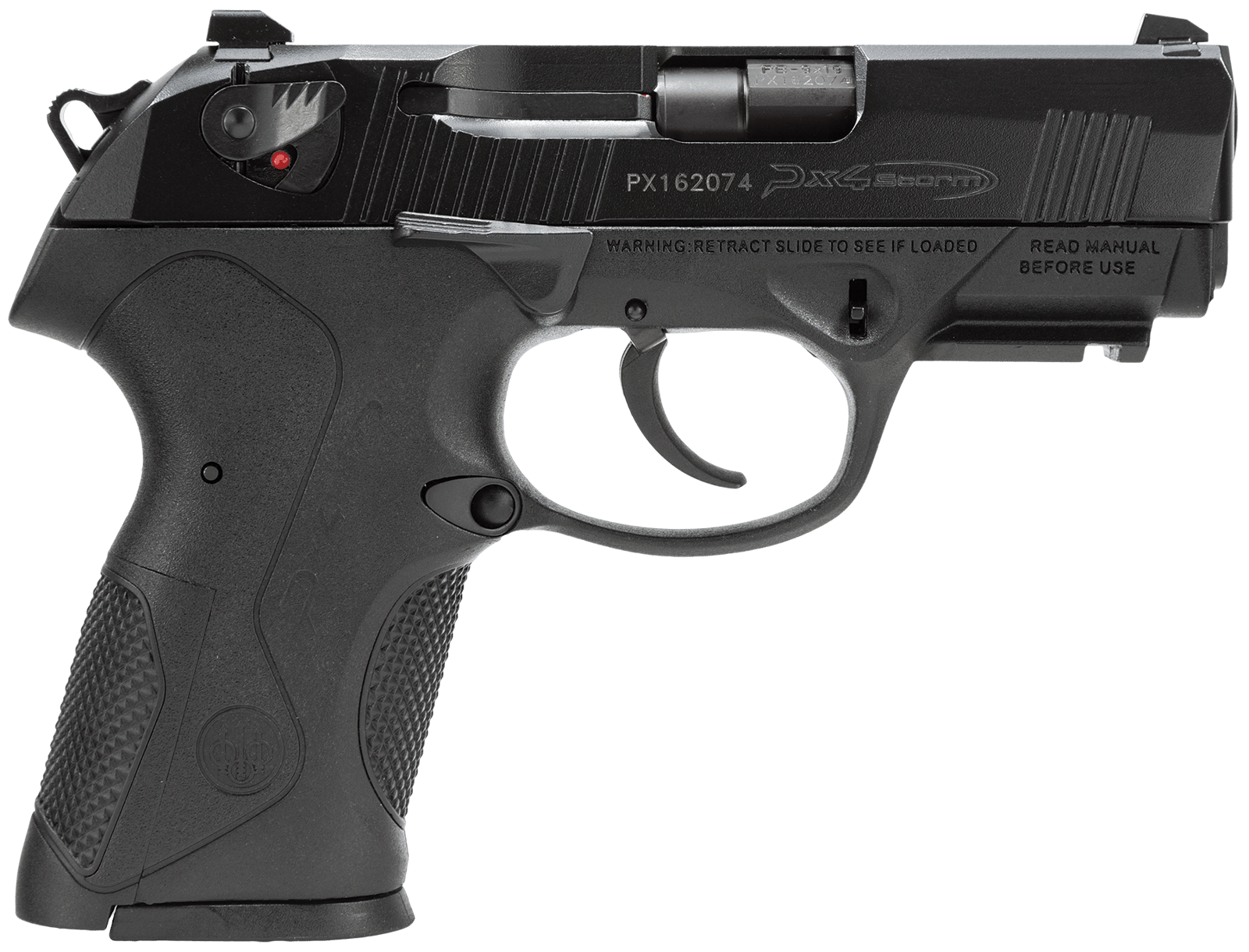 Beretta USA JXC9F21 Px4 Storm Compact 9mm Luger 15+1 3.27" Black Steel Barrel, Black Bruniton Serrated Steel Slide, Black Polymer Frame w/Picatinny Rail & Interchangeable Backstrap Grip, Ambidextrous