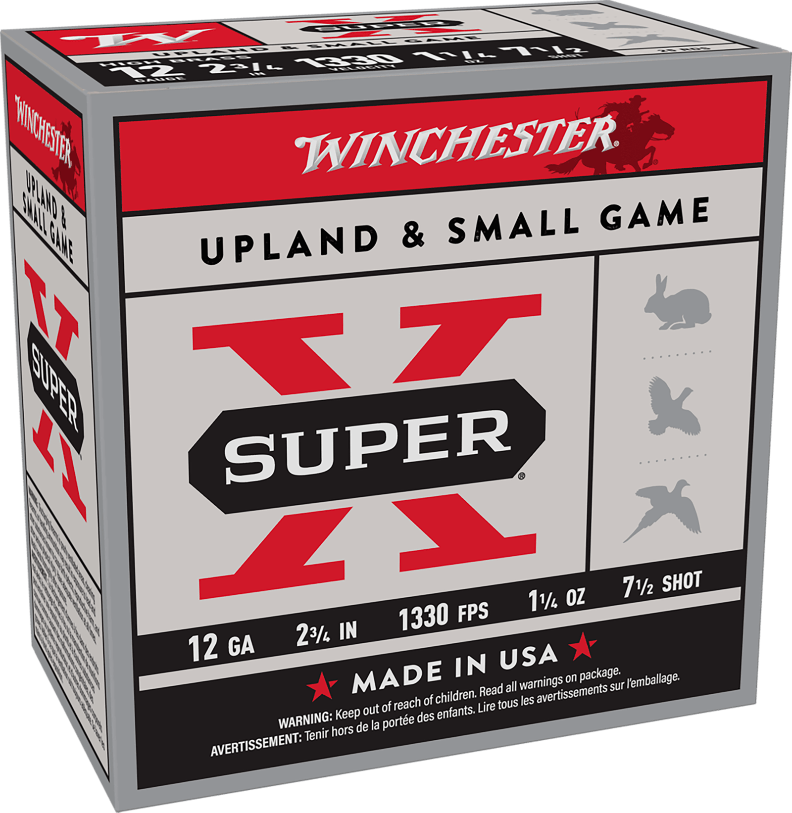 Winchester Ammo X127 Super X Game Load High Brass 12Gauge 2.75" 1 1/4oz 7.5Shot 25 Per Box/10 Case