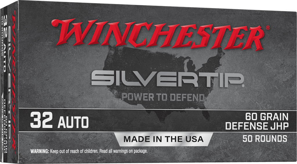 Winchester Ammo W32AST Silvertip 32ACP 60gr Jacketed Hollow Point 50 Per Box/10 Case