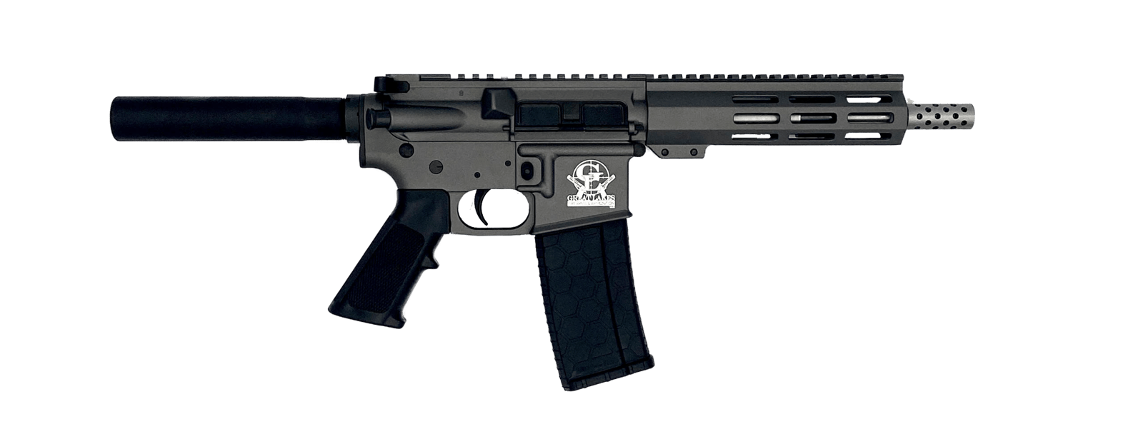 Great Lakes Firearms GL15223SSPTNG AR-15 Pistol 223 Wylde 30+1 7.50" Stainless Barrel, Tungsten Rec, 7" M-LOK Handguard, Buffer Tube (No Brace), Black A2 Grip