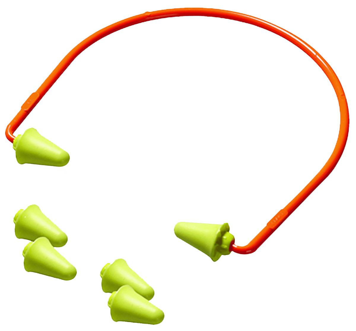 Peltor 97065 Sport Banded Earplugs Foam 28 dB Behind The Head Yellow Buds with Orange Band Adult 1 Pair