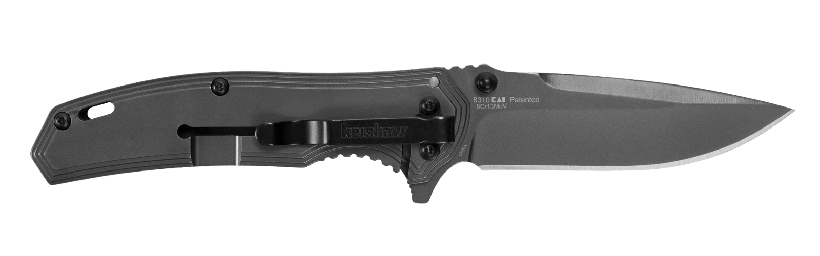 Kershaw 8310 Fringe 3" Folding Drop Point Plain Gray TiN 8Cr13MoV SS Blade Black/Gray Carbon Fiber/SS Handle Includes Pocket Clip