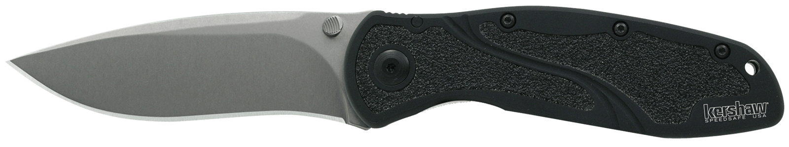 Kershaw 1670S30V Blur 3.40" Folding Drop Point w/Recurve Plain Stonewashed Powder Coated CPM S30V SS Blade Black Anodized Aluminum Handle Includes Pocket Clip