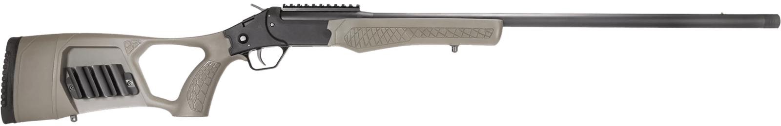 Rossi SSP20TKY Tuffy Turkey 20 Gauge 1rd 26" Alloy Steel Barrel & Receiver w/Matte Black Finish, Synthetic OD Green Fixed Thumbhole Stock w/Shell Holder, Ambidextrous (Youth)