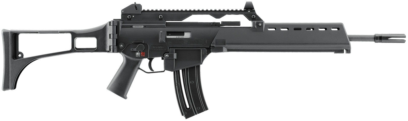 HK 81000994 G36 22 LR 20+1 18.13" Black Barrel w/Flash Suppressor, Black Receiver w/Picatinny Rail, Black Folding Synthetic Stock, Black Polymer Grip