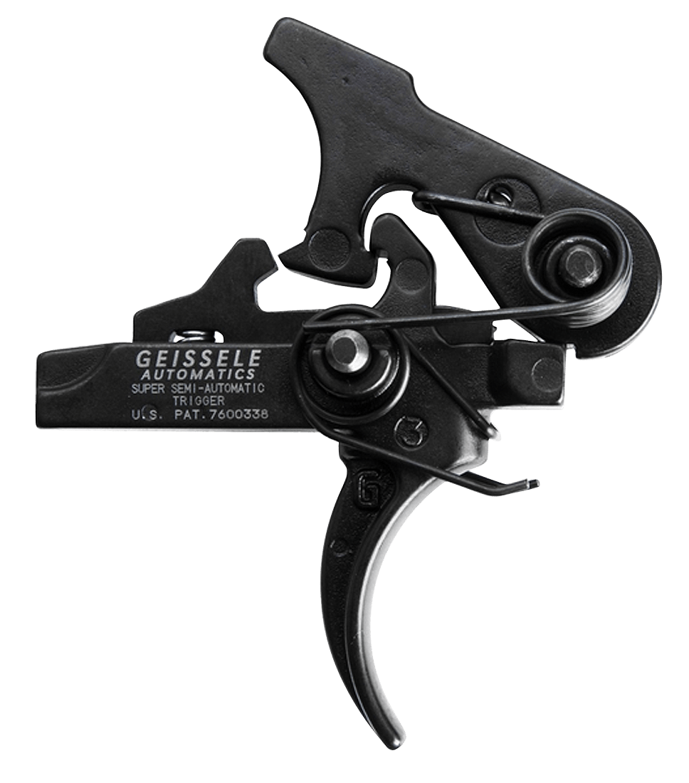 Geissele Automatics 05101 SSA Two-Stage Curved Trigger with 4.25-4.75 lbs Draw Weight & Black Oxide Finish for AR-Platform