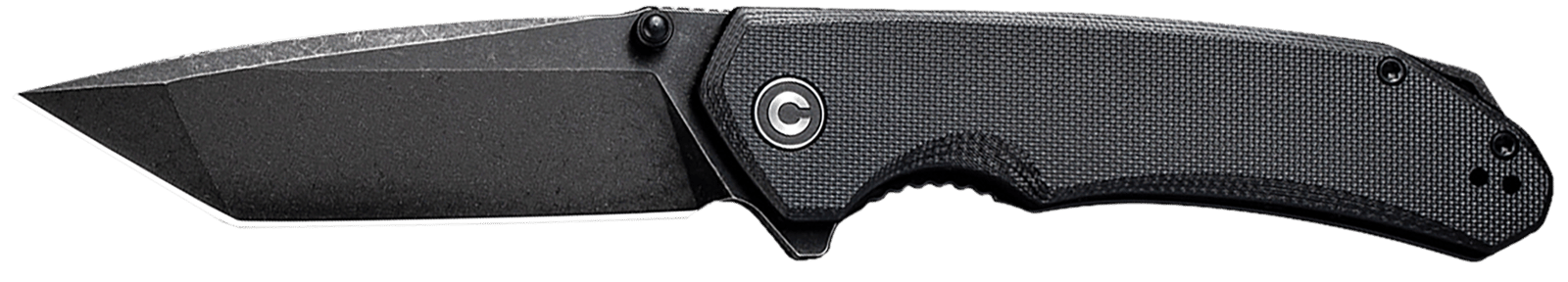 Civivi Knives C2023C Brazen 3.46" Folding Tanto Black Stonewashed D2 Steel Blade, Black Textured G10 Handle