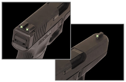 TruGlo TG231G2 Tritium Green Tritium Front & Rear/Black Nitride Fortress Frame, Compatible w/Most Glock Except MOS 45 ACP/10mm Auto, Front Post/Rear Dovetail Mount