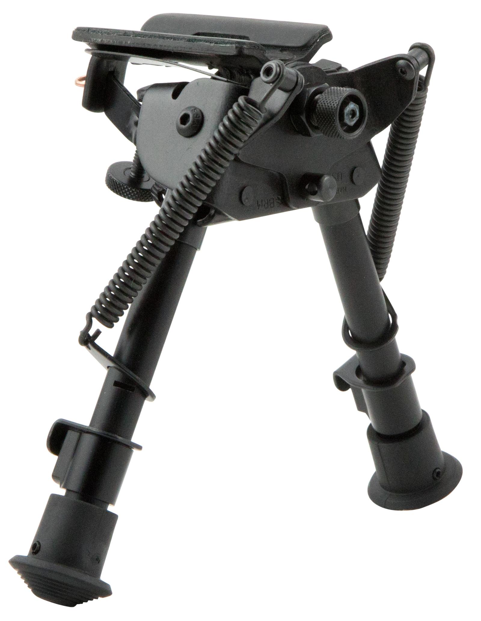 Harris Bipods S-BRM Swivel BR Swivel Stud, 6-9", Black Steel/Aluminum, Notched Legs, Rubber Feet