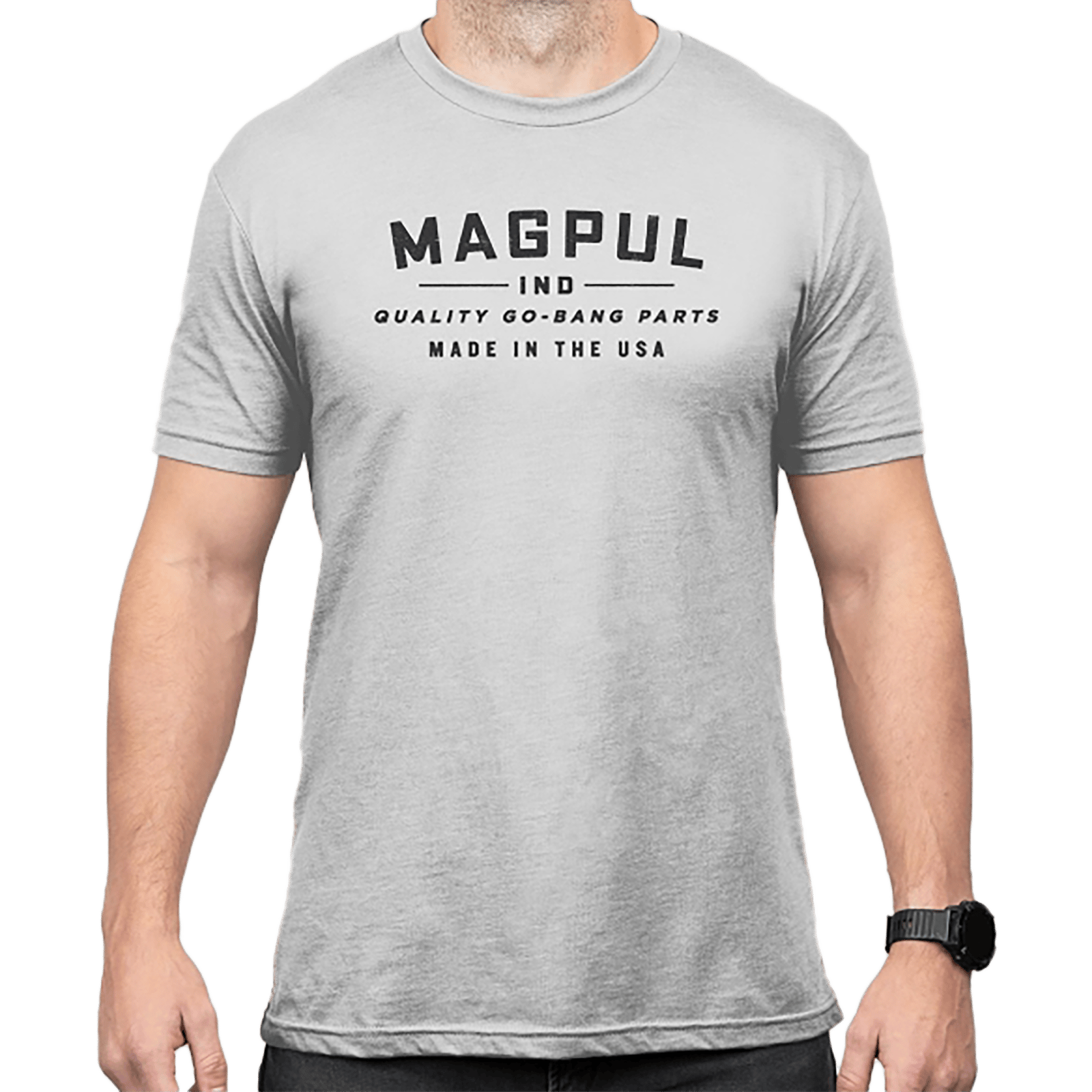 Magpul MAG1112-041-2XL Go Bang Parts Stone Gray Heather Cotton/Polyester Short Sleeve 2XL