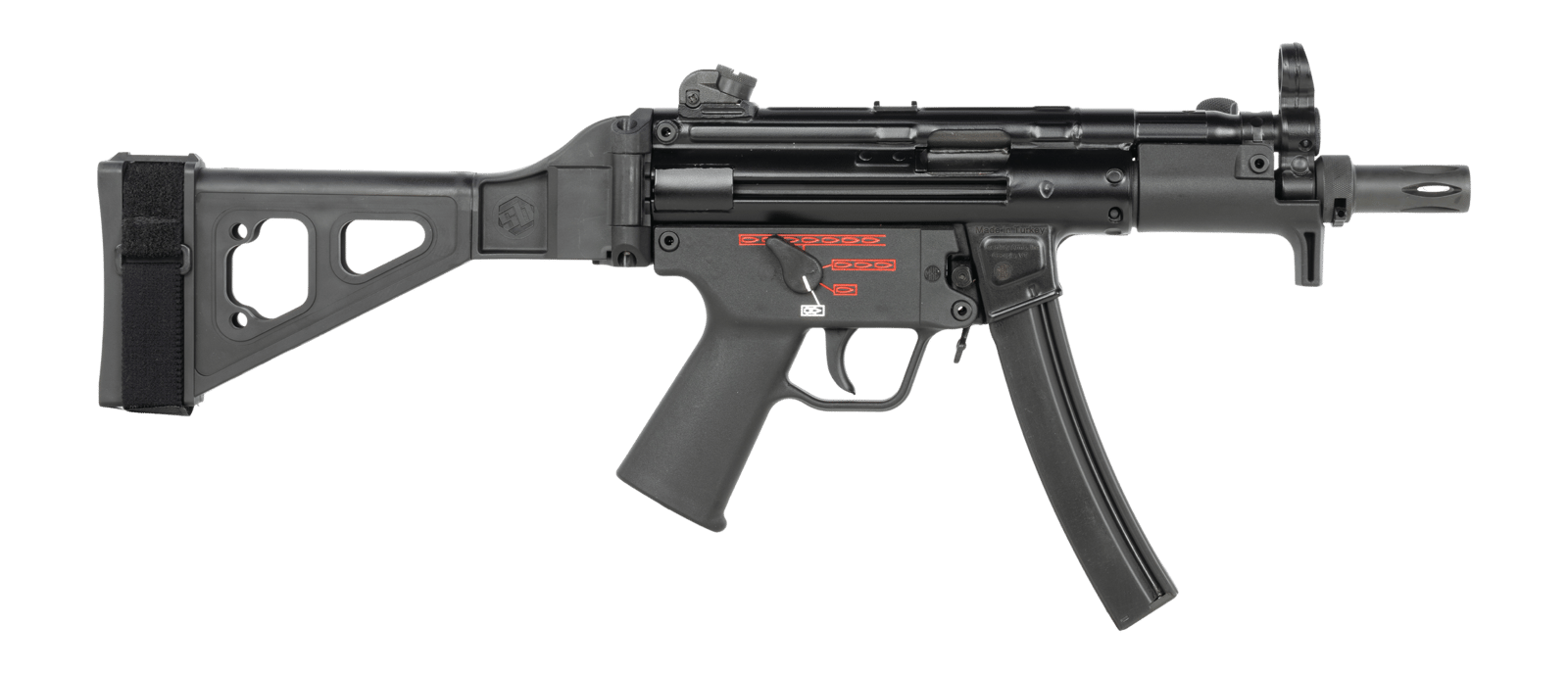 Century Arms HG6035NBN AP5 Navy 9mm Luger 30+1 5.80" Manganese Phosphate Threaded Barrel, Black Lacquer Over Manganese Phosphate Steel Stamped Receiver, Pistol Brace, Black Navy Style Grip