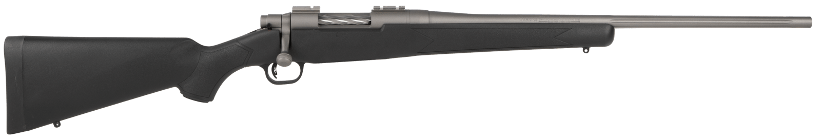 Mossberg 28008 Patriot 6.5 Creedmoor 5+1 22" Fluted Barrel w/Recessed Match Crown, Cerakote Stainless Steel, Spiral-Fluted Bolt, Synthetic Stock, Drop Box Magazine, Adjustable LBA Trigger