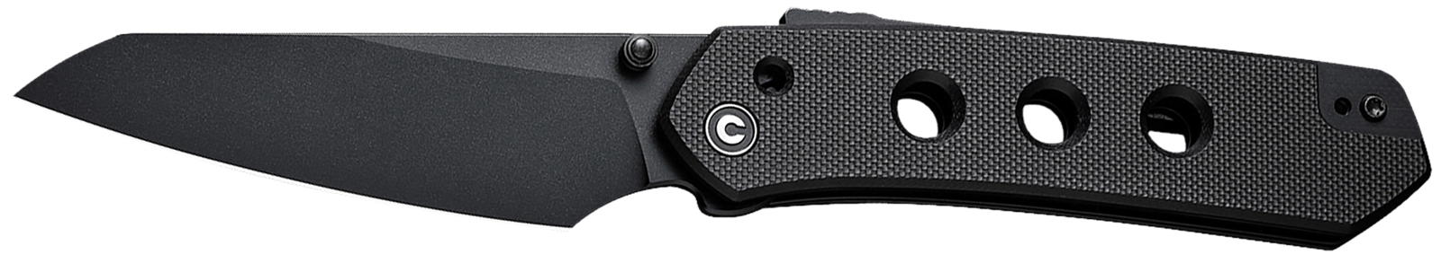 Civivi Knives C22036-1 Vision FG 3.54" Folding Tanto Plain Black Nitro-V Steel Blade, Black Textured G10 Handle
