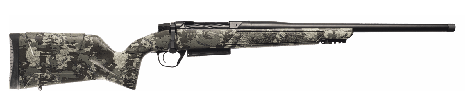 Christensen Arms 801-15027-01 Evoke Hunter 300 PRC 4+1 22" Black Cerakote Threaded Barrel, Receiver & Forend w/Picatinny Rail, Brush Camo Fixed Synthetic Stock