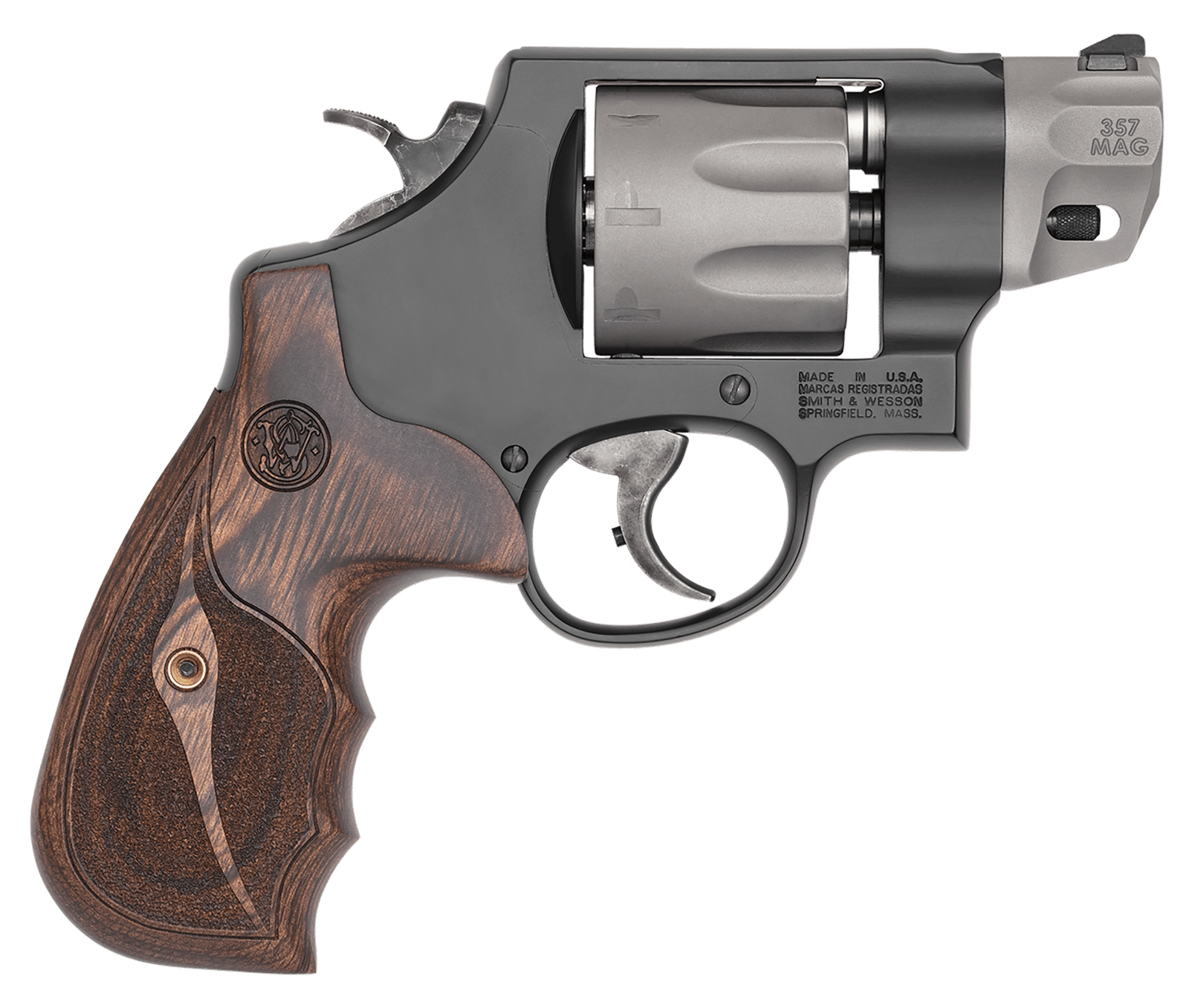 Smith & Wesson 170245 Model 327 Performance Center 357 Mag 2" Titanium/Stainless Barrel, 8rd Titanium Cylinder, Black Scandium Alloy N-Frame, Wood Grip