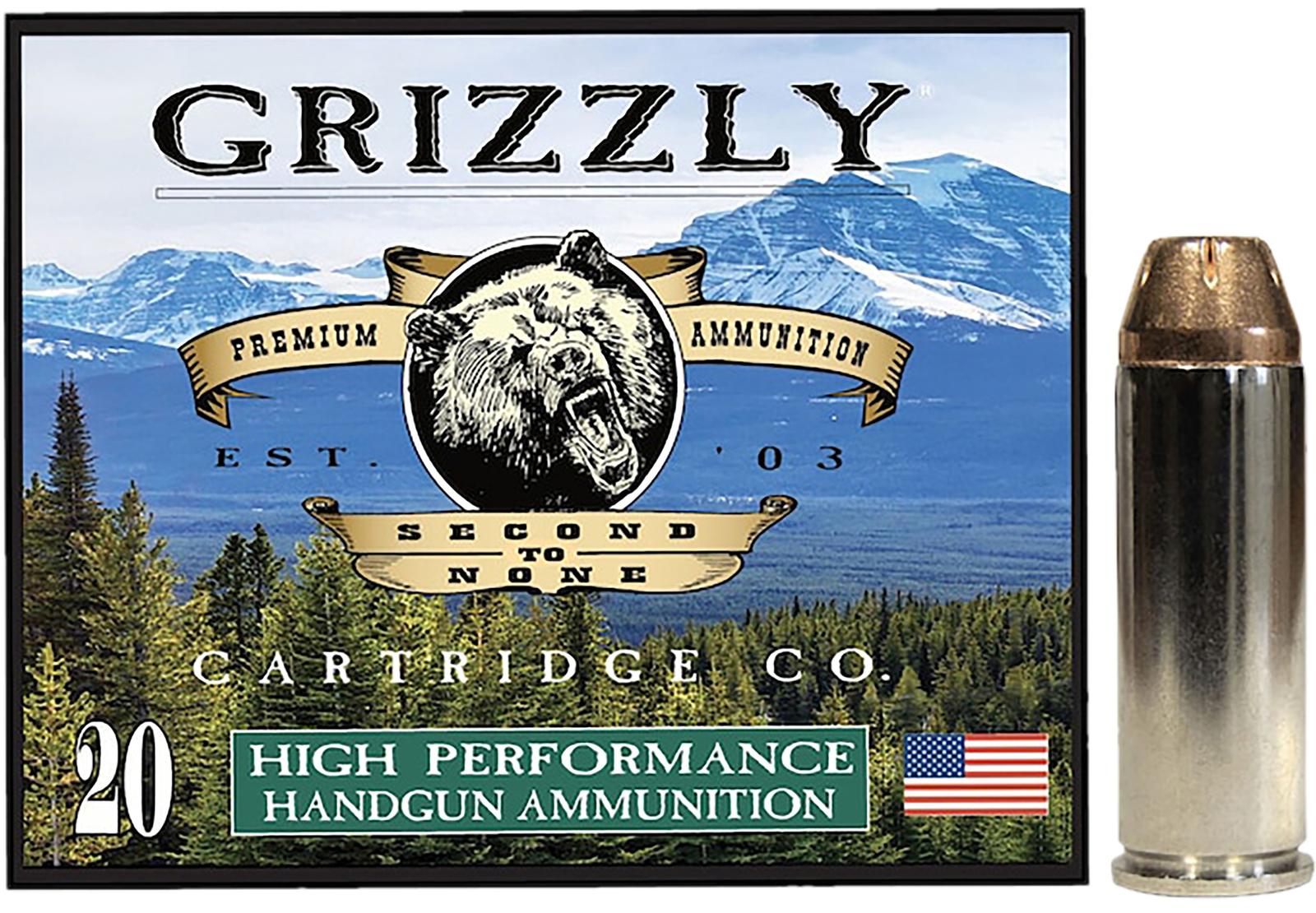 Grizzly Ammo GC45C+P3 45Colt+P 225gr Jacketed Hollow Point 20 Per Box/10 Case