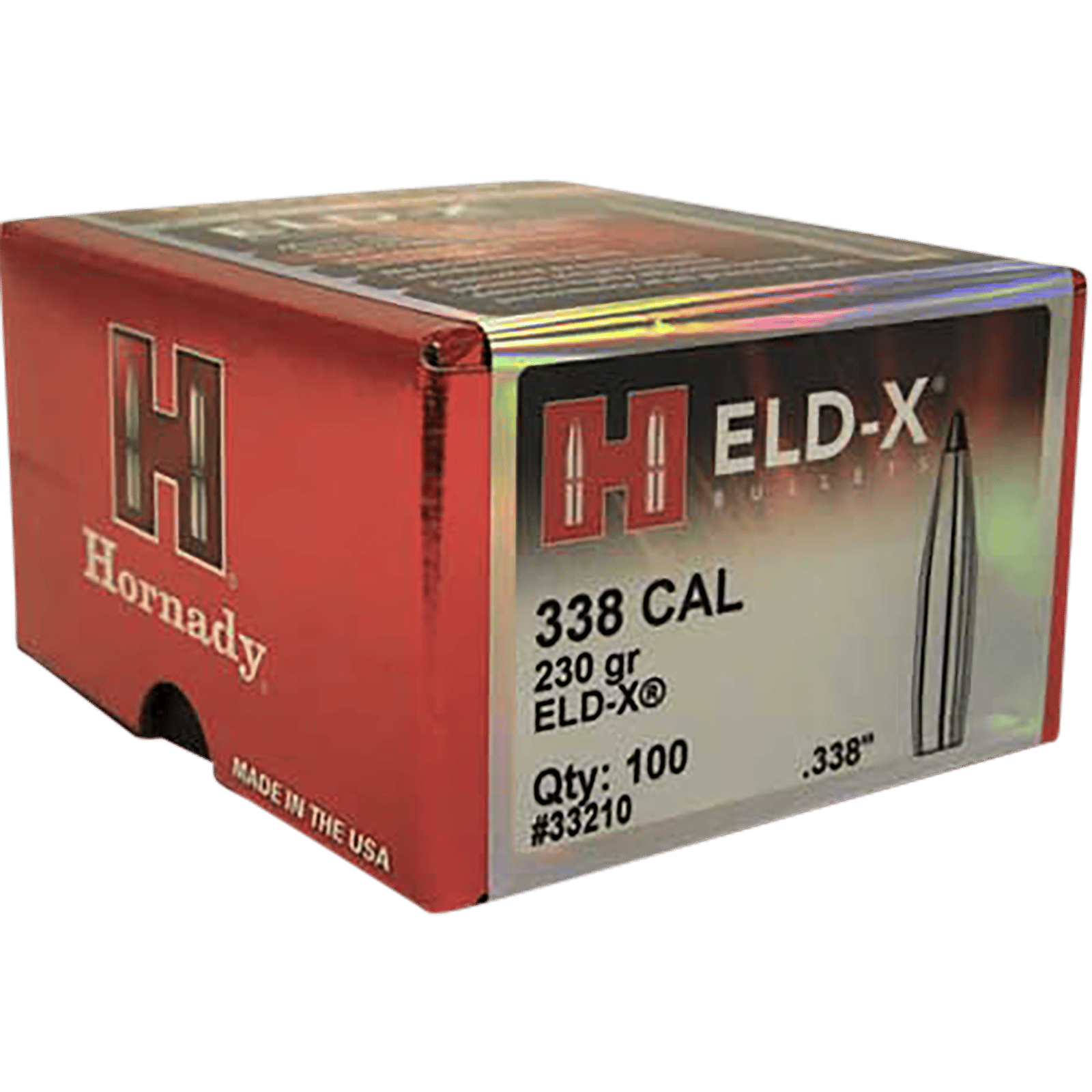 Hornady 33210 ELD-X 338 Cal .338 230 gr Extremely Low Drag eXpanding 100 Per Box/ 15 Case