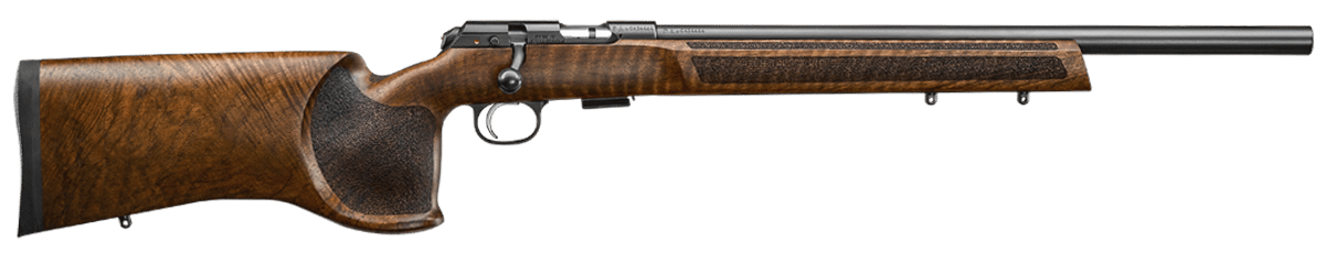 CZ-USA 02345 CZ 457 Varmint MTR Full Size 22 LR 5+1 20" Black Nitride 20.5 Barrel Black Nitride Steel Receiver Turkish Walnut Fixed Varmint-Style Stock Right Hand