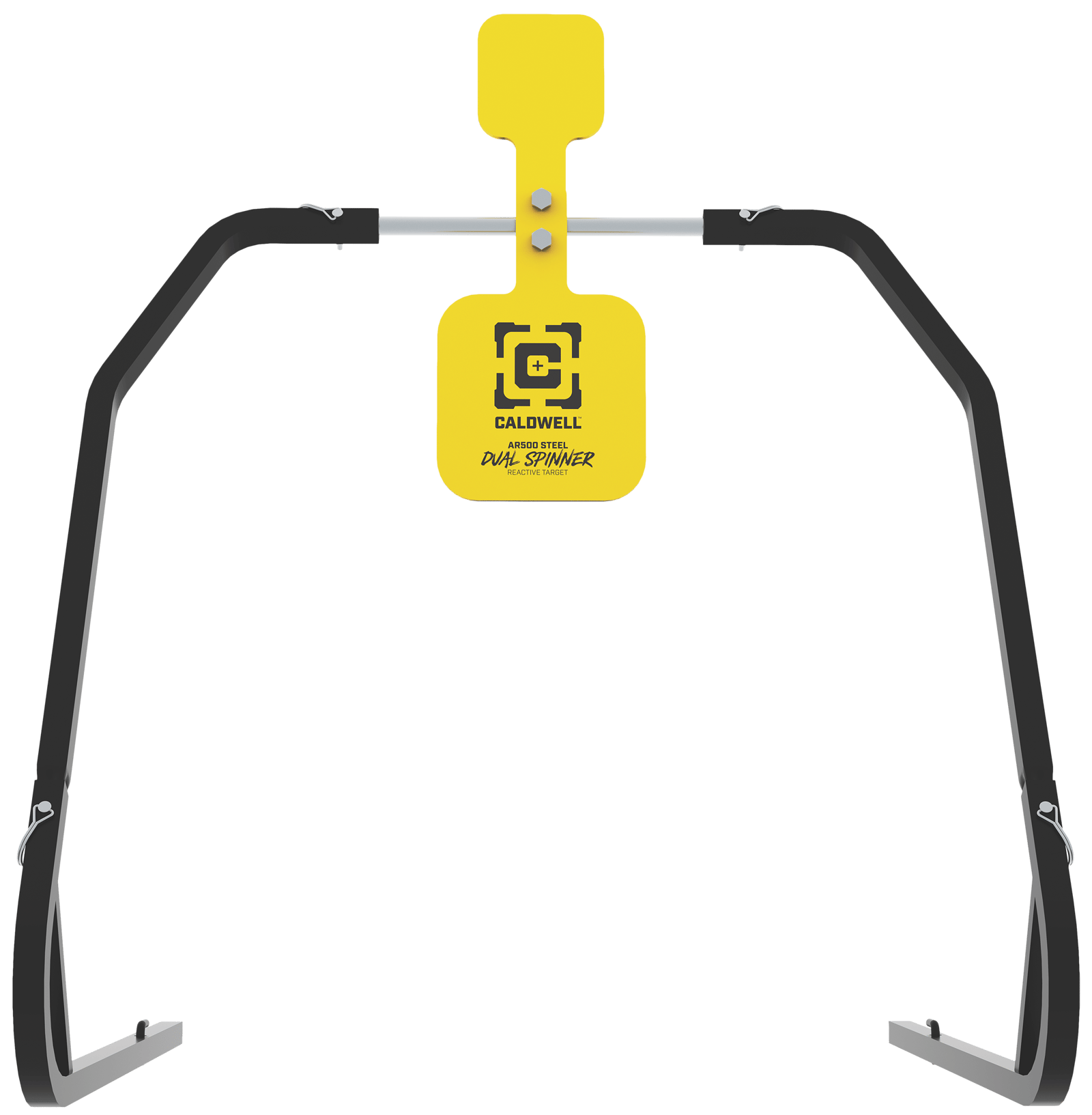 Caldwell 1196226 Daul Spinner Yellow AR500 Steel 3/8" Thick Standing Target Includes 5" & 8" Plates