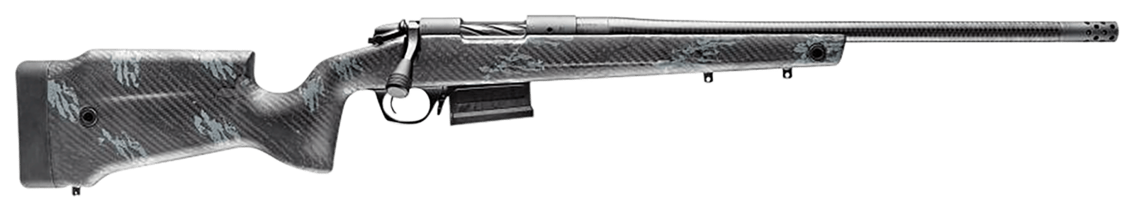 Bergara Rifles B14LM751CF B-14 Crest 300 Win Mag 5+1 22" Sniper Gray Cerakote #5 Contour Threaded Barrel, Sniper Gray Cerakote Steel Receiver, Black & Gray Sponge Fixed Carbon Fiber Stock
