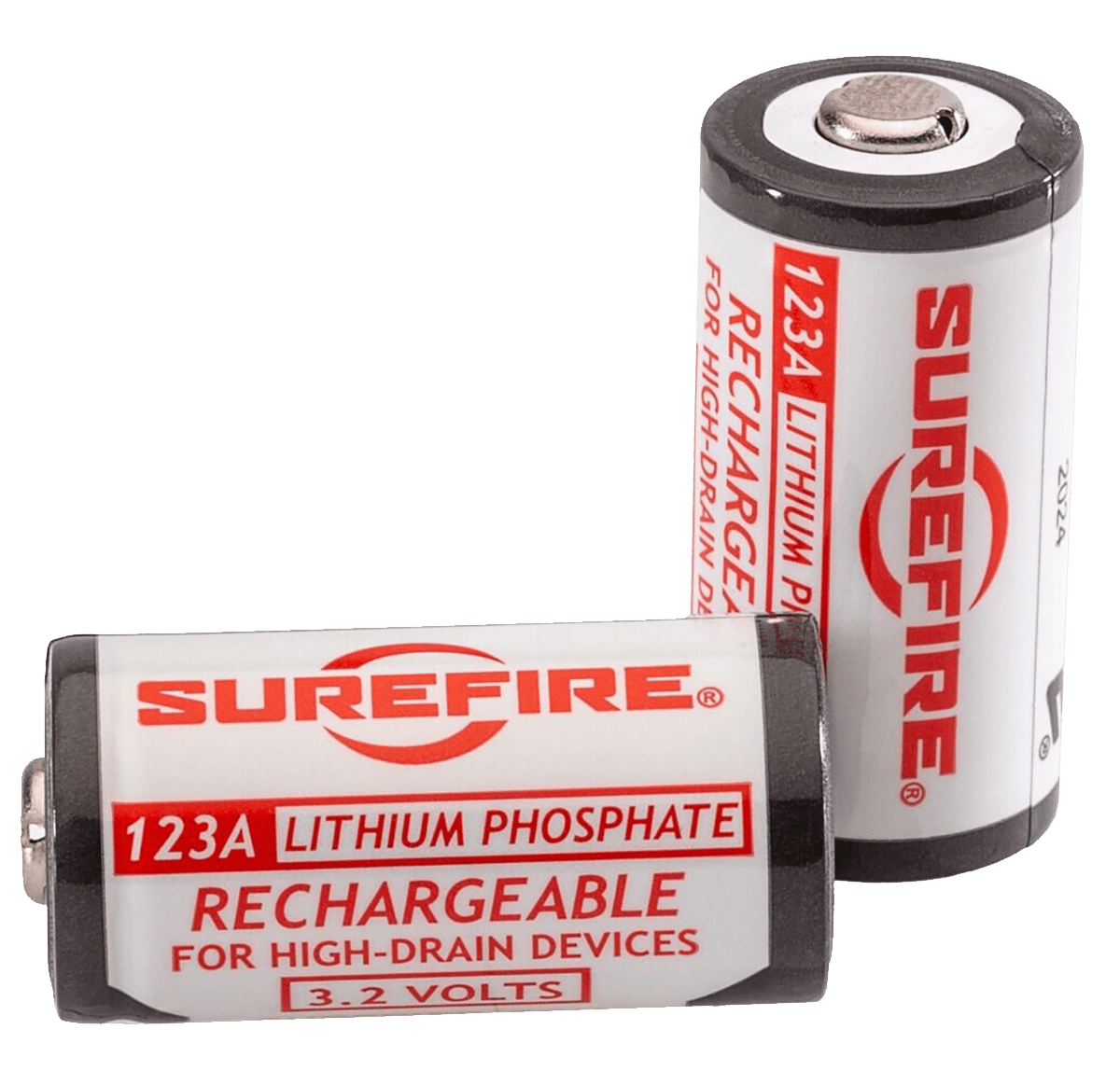 SureFire SFLFP123 123A Batteries White/Black 3.2 Volts 450 mAh (2) Single Pack Rechargeable