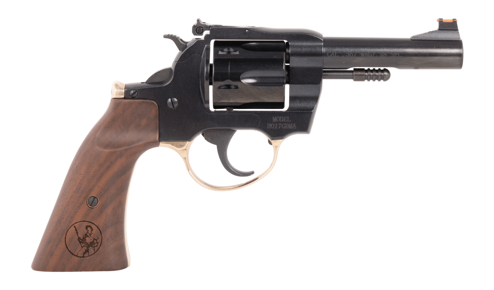 Henry H017GDMA Big Boy Deadeye 357 Mag/38 Special 6 Shot 4" Blued Round Barrel, Blued Cylinder, Blued Polished Steel Frame, American Walnut Gunfighter Grip, Transfer Bar Safety, Exposed Hammer