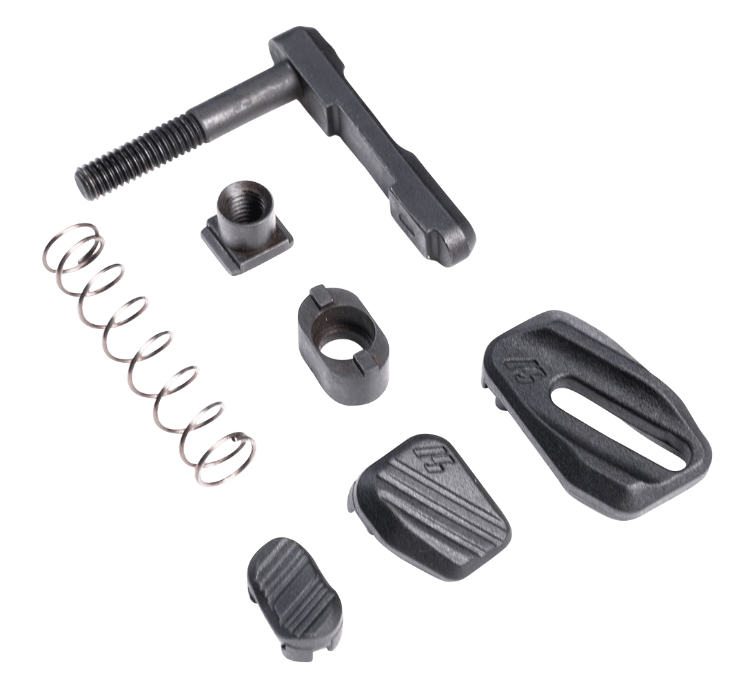 Strike Industries ARMMR Modular Magazine Release made of Steel with Polymer Button & Black Finish for AR-Platform