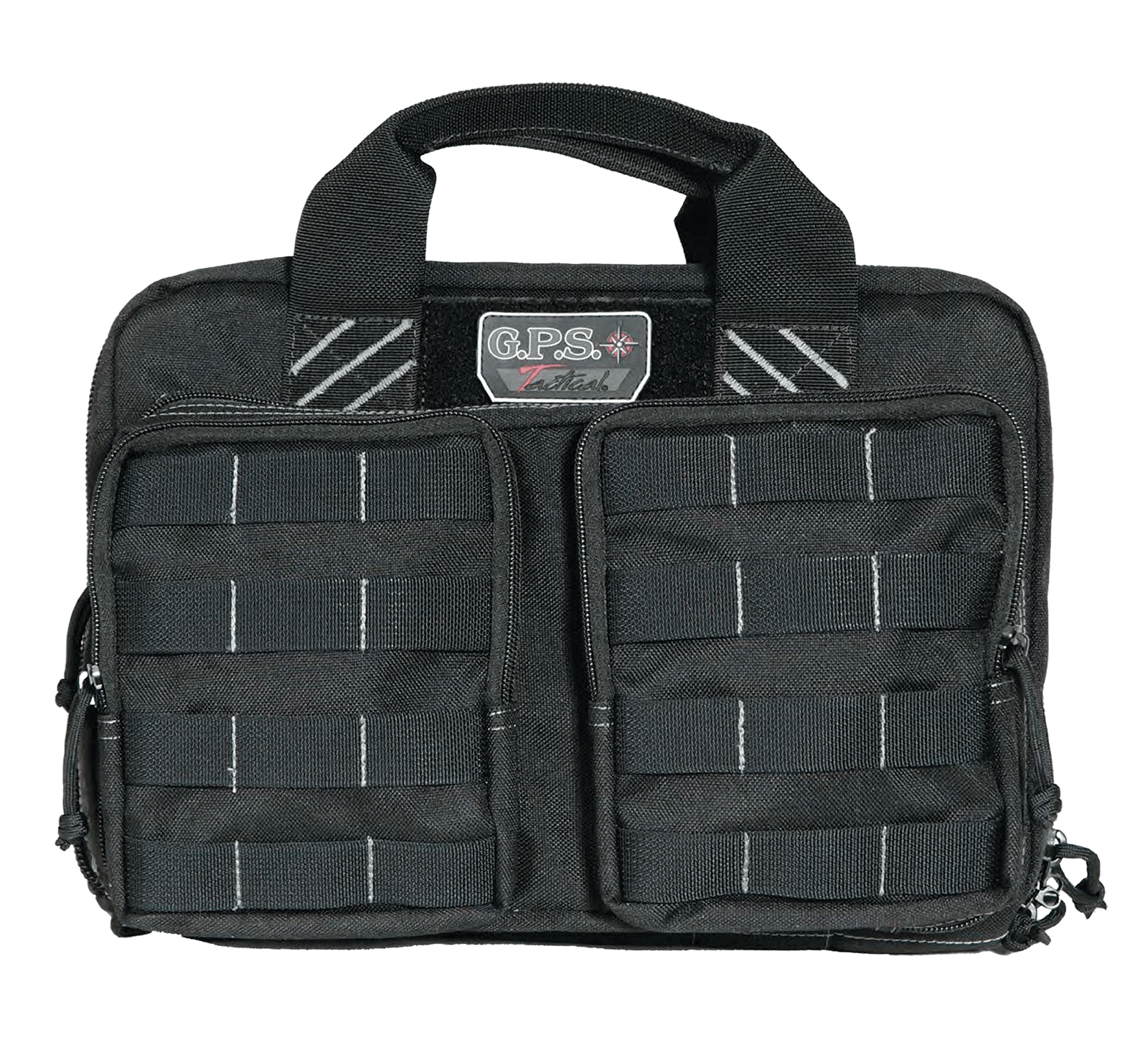 GPS Bags T1311PCB Tactical Quad +2 Black 1000D Polyester with YKK Lockable Zippers, 8 Mag Pockets, 2 Ammo Front Pockets, Visual ID Storage System & Holds Up To 6 Handguns