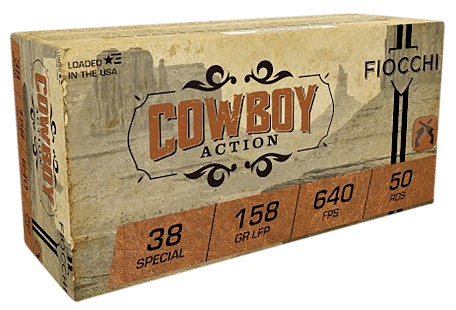 Fiocchi 38CA Cowboy Action 38Special 158gr Lead Flat Point 50 Per Box/10 Case