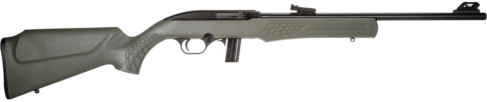 Rossi RS22L1811OD RS22 Semi-Auto 22 LR Caliber with 10+1 Capacity, 18" Barrel, Matte Black Metal Finish & Monte Carlo OD Green Synthetic Stock Right Hand (Full Size)