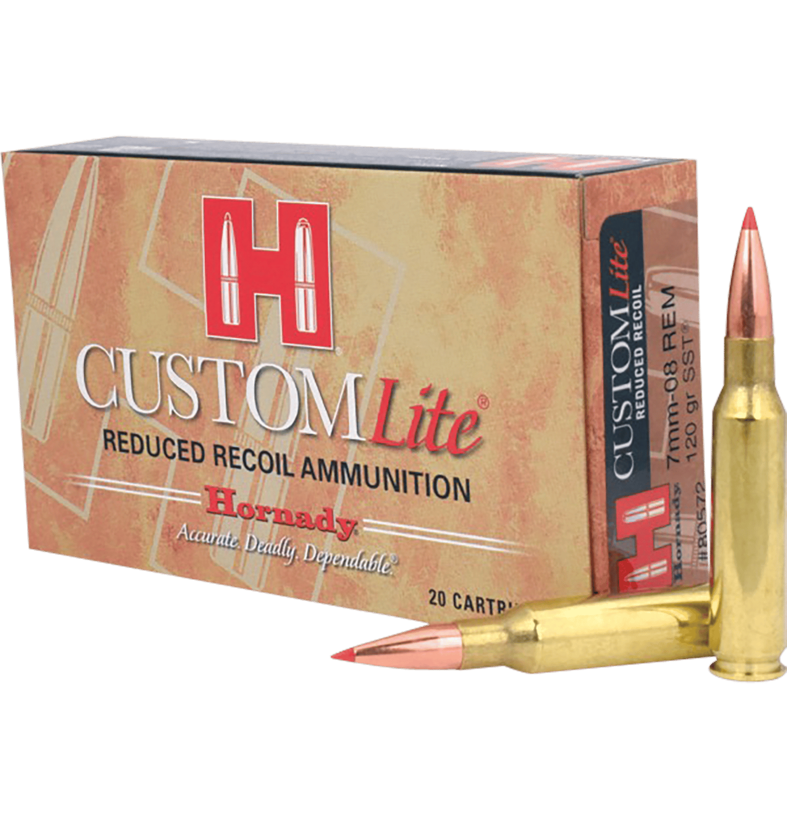 Hornady 80572 Custom Lite 7mm-08Rem 120gr Super Shock Tip 20 Per Box/10 Case