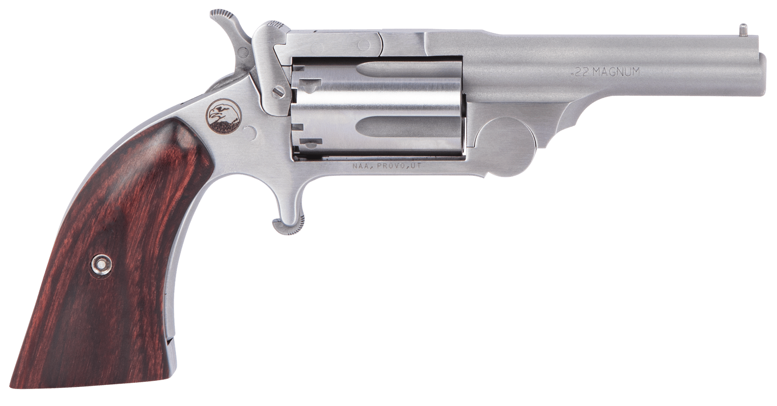 North American Arms 22MCR250 Ranger II 22 LR/22 WMR 5 Shot 2.50" Stainless Steel Barrel, Stainless Steel Frame, Stainless Cylinder, Rosewood Boot Grip, Exposed Hammer