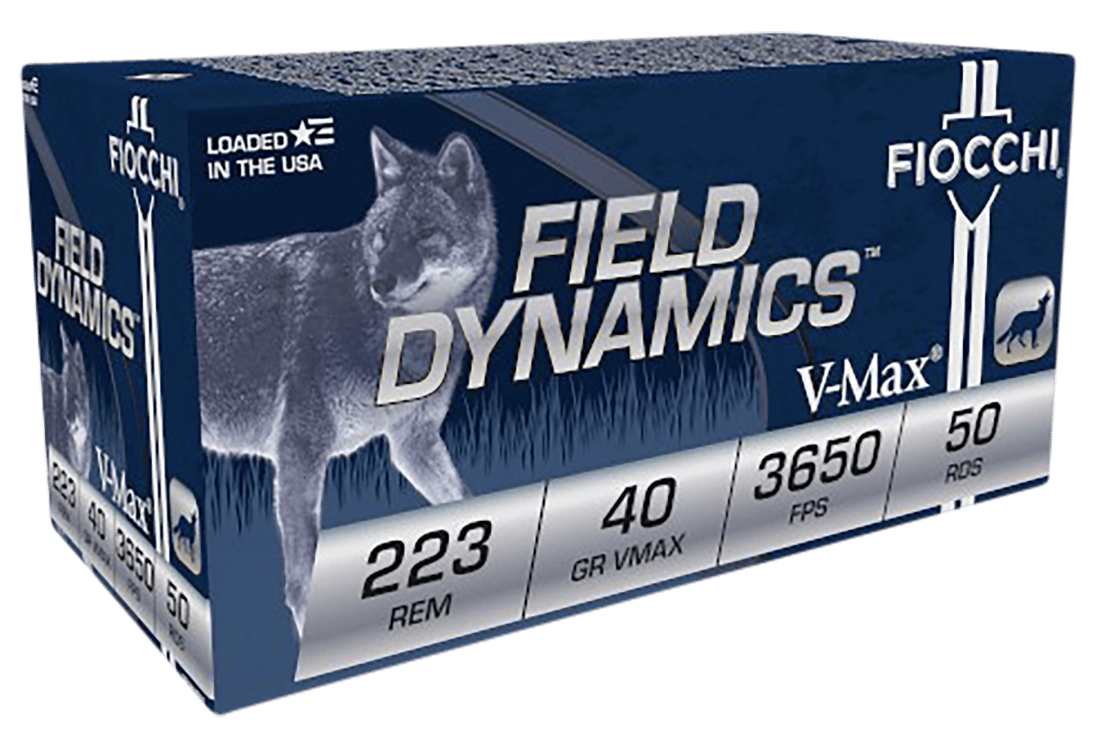 Fiocchi 223HVB50 Field Dynamics 223Rem 40gr Hornady V Max 50 Per Box/20 Case