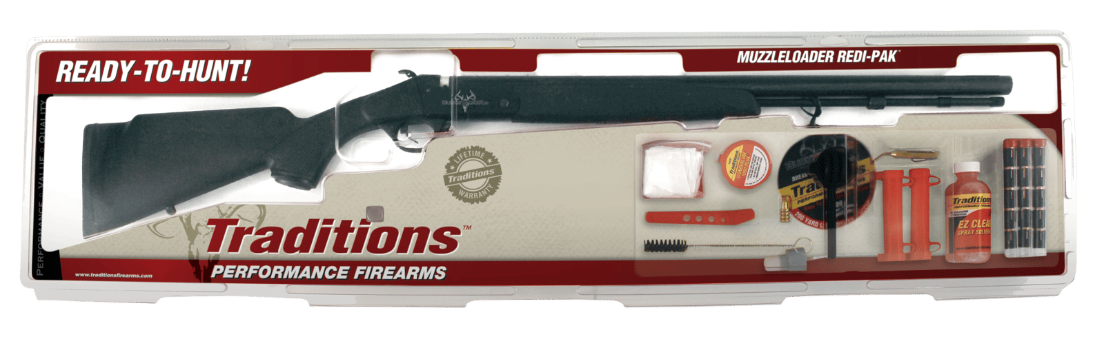 Traditions RC572000840 Buckstalker XT 50 Cal 209 Primer 24" Blued Barrel/Rec Black Synthetic Stock Redi-Pack