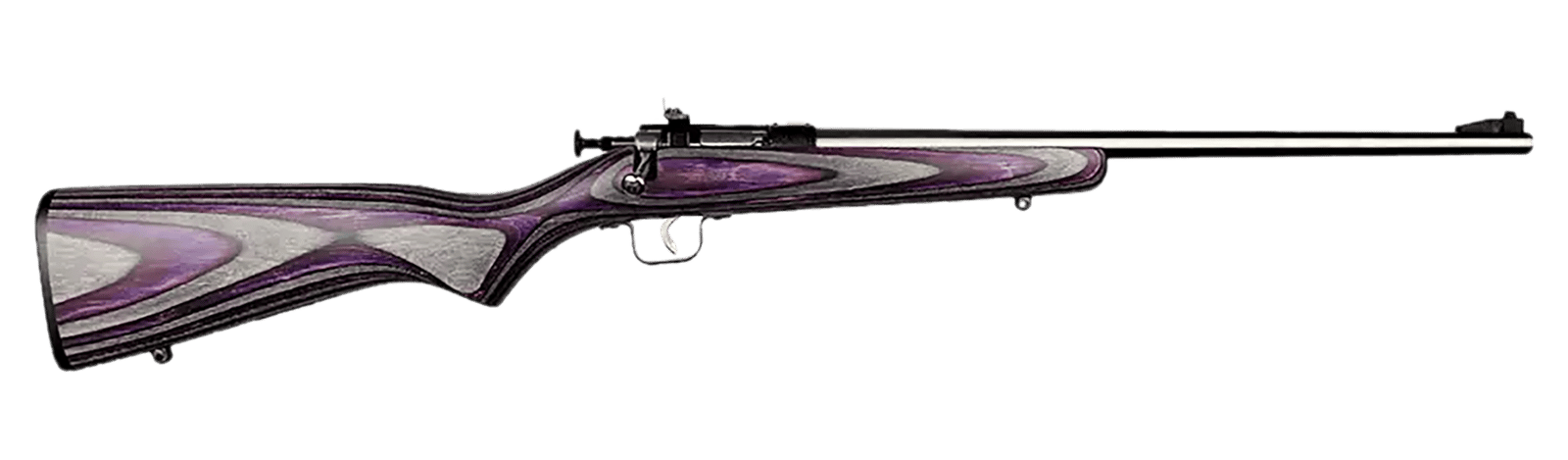 Crickett KSA2228 Youth 22 LR 1rd 16.12" Stainless Steel Barrel, Fixed Front/Adjustable Rear Peep Sights, Purple Laminate Stock w/11.5" LOP, Rebounding Firing Pin Safety