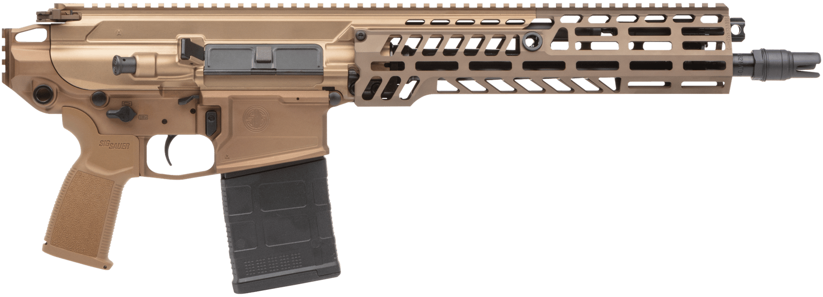 Sig Sauer PSPEAR76213B MCX Spear 7.62x51mm NATO 20+1 13", Coyote, No Brace, OEM Polymer Grip, SLX/SLH QD Flash Hider, Ambi Controls, Adj. Gas Block