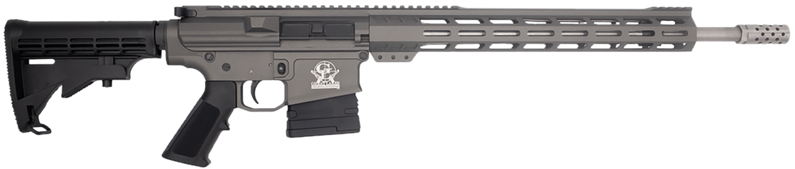 Great Lakes Firearms GL10308SSTNG GLFA 308 Win 10+1 18" Cerakote Threaded Barrel, Tungsten Cerakote Picatinny Rail Aluminum Receiver, 6 Position Mil-Spec Synthetic Stock, Mil-spec Polymer Grip