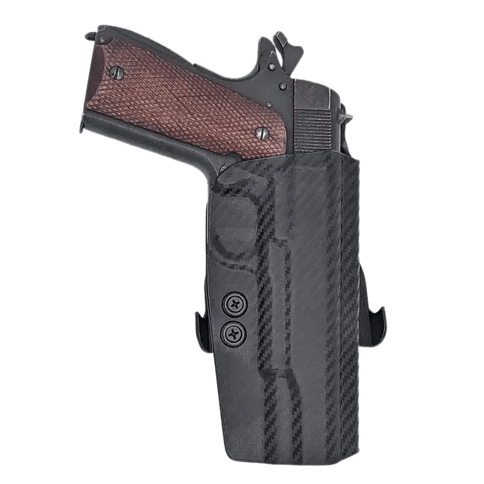 Rounded Gear CEX19115NRCFRHOWBPDL Paddle Holster OWB Black Carbon Fiber Kydex Fits 1911 5" Right Hand