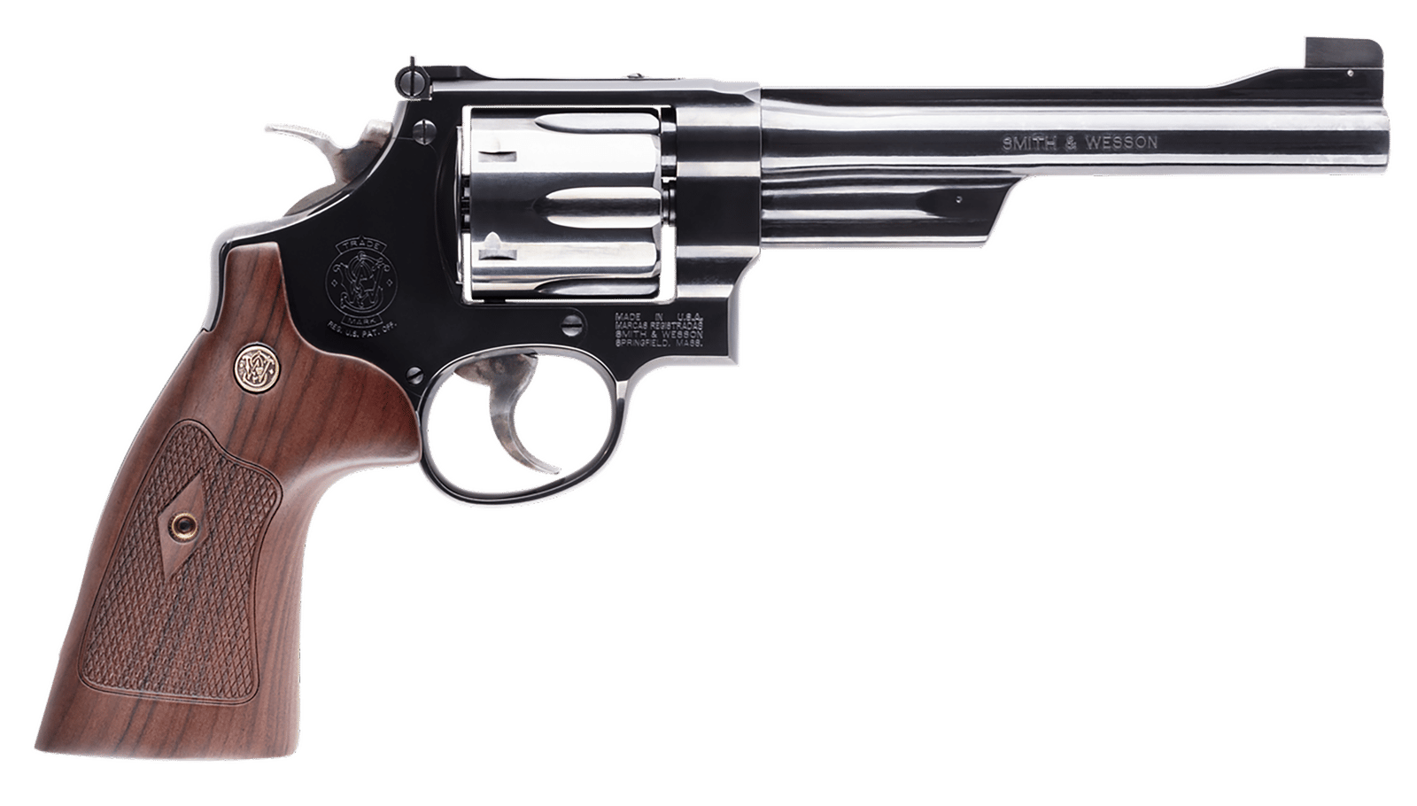 Smith & Wesson 150256 Model 25 Classic 45 Colt (LC) Blued Carbon Steel 6.50" Barrel, 6rd Cylinder & N-Frame, Checkered Square Butt Walnut Grip