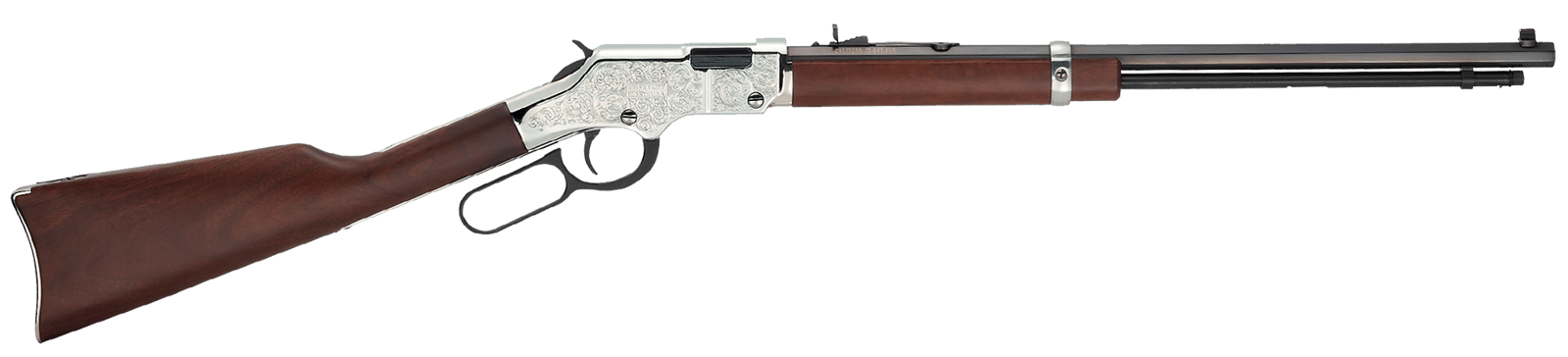 Henry H004SEM Silver Eagle Full Size 22 WMR 12+1 20.50" Blued Octagon Barrel, Nickel-Plated Steel Receiver, American Walnut Stock Right Hand