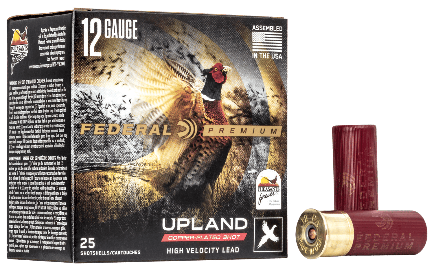 Federal PF1544 Premium Wing-Shok Pheasant Forever High Velocity 12Gauge 2.75" 1 1/4oz 4Shot 25 Per Box/10 Case
